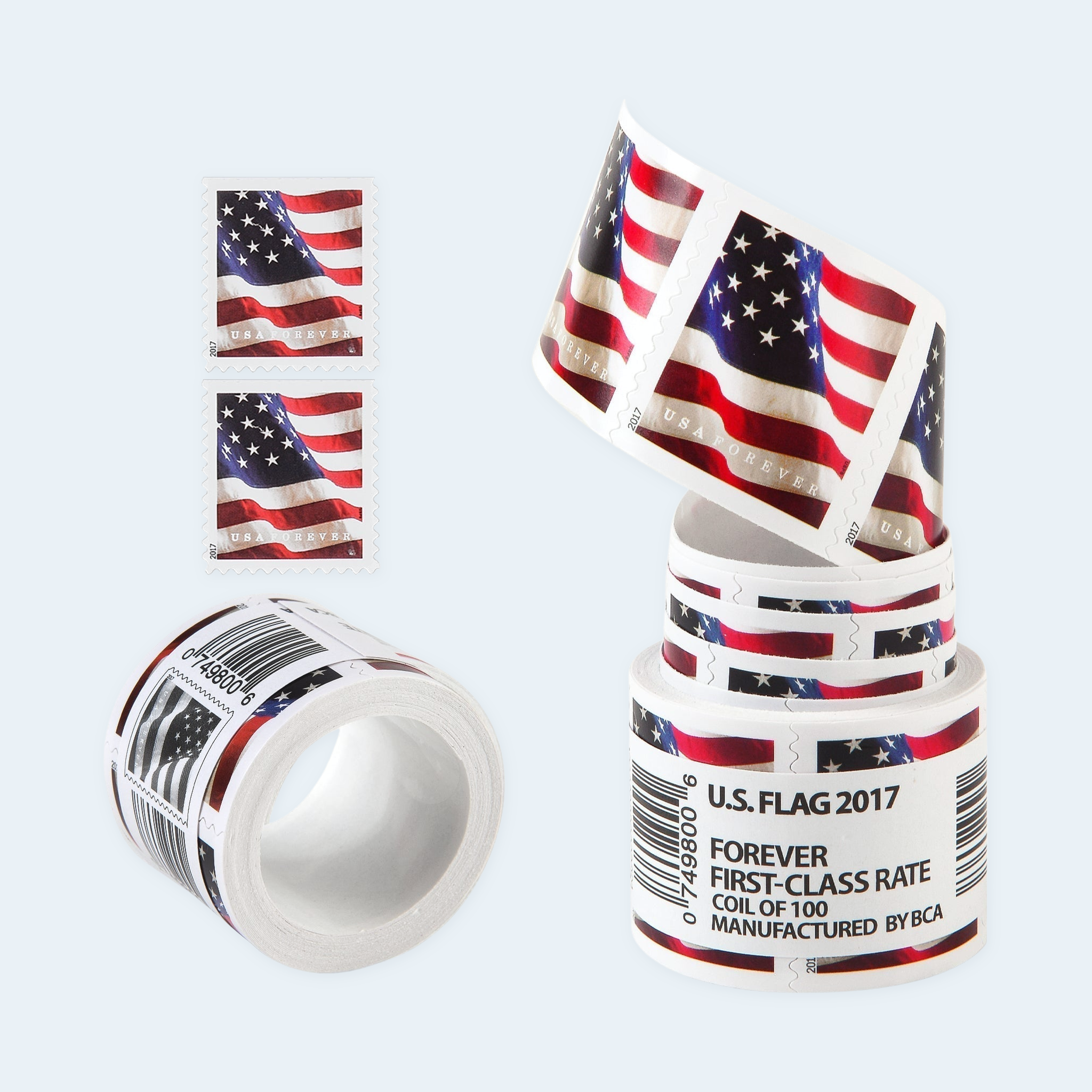 2017 U.S. Flag Forever Stamps: Self-Adhesive Roll for First-Class Mail - Image 2
