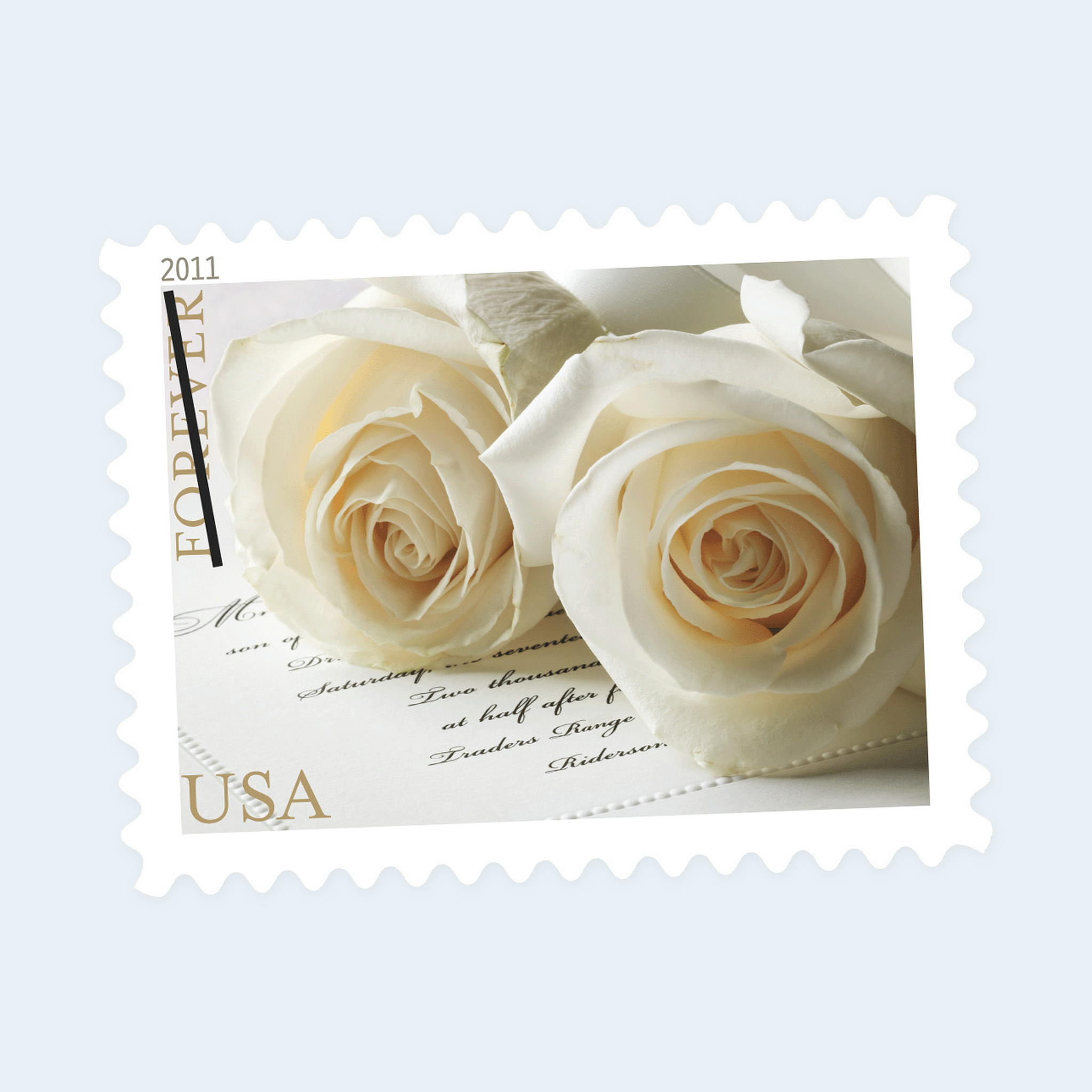 2011 Wedding Roses Forever Stamps: Self-Adhesive Sheets for First-Class Mail - Image 3