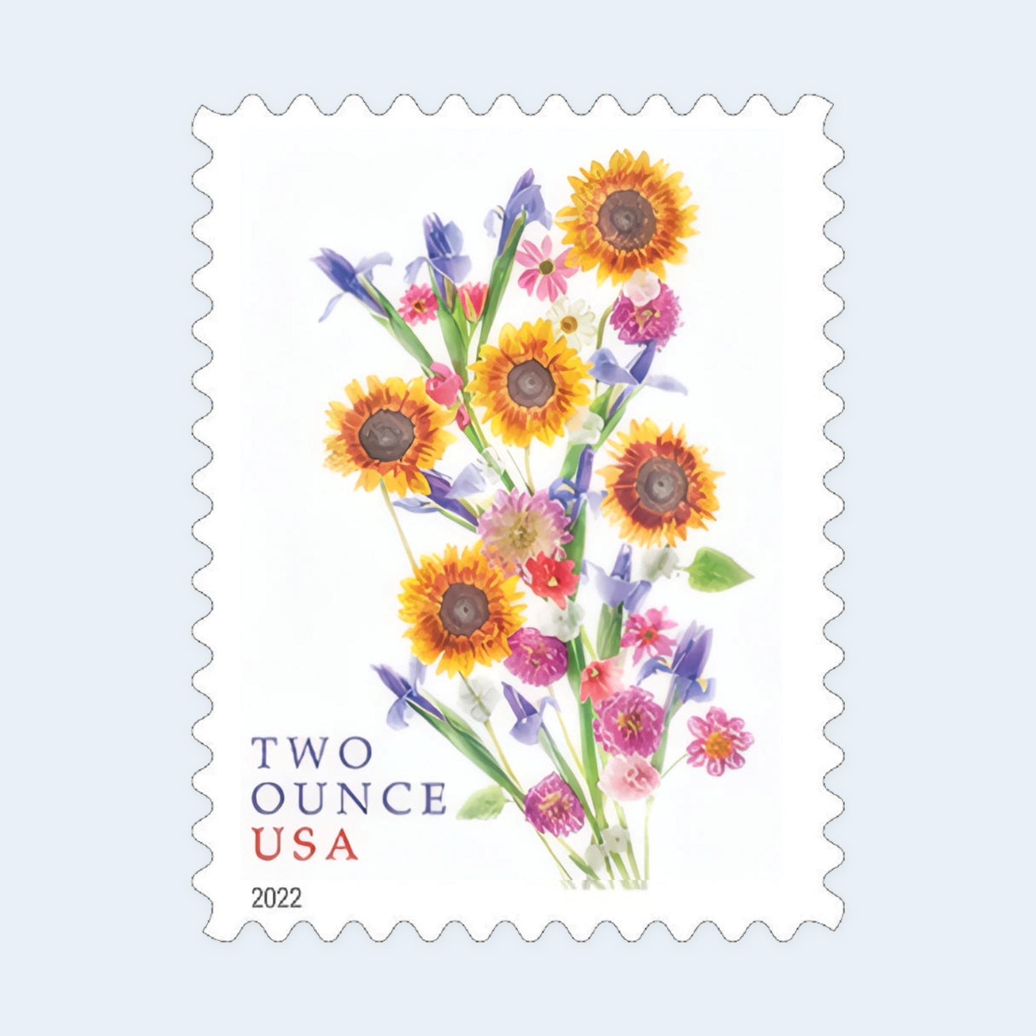 2022 Sunflower Bouquet Two-Ounce Stamps: Self-Adhesive Sheets for First-Class Mail - Image 2