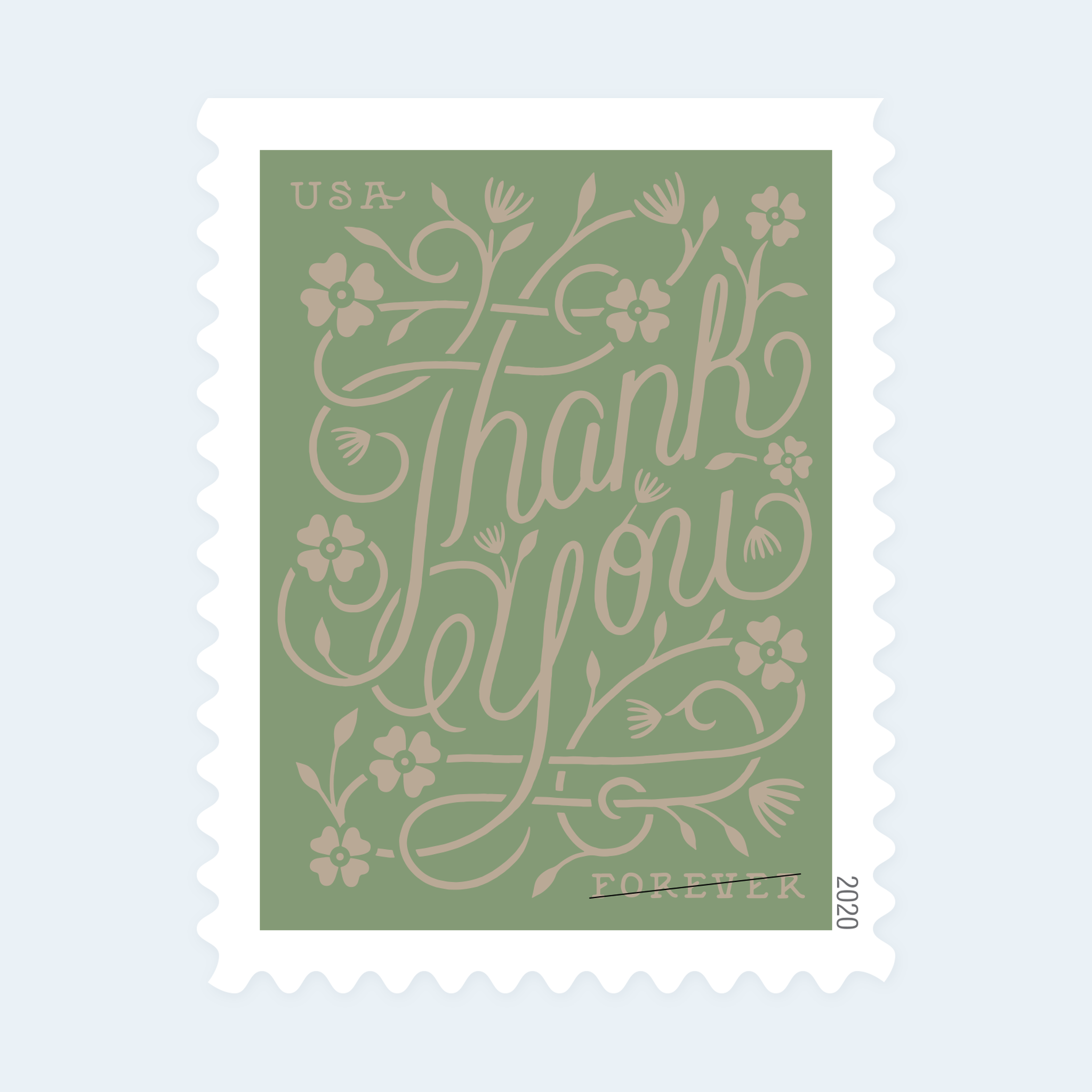 2020 Thank You Forever Stamps: Self-Adhesive Sheet for First-Class Mail - Image 2