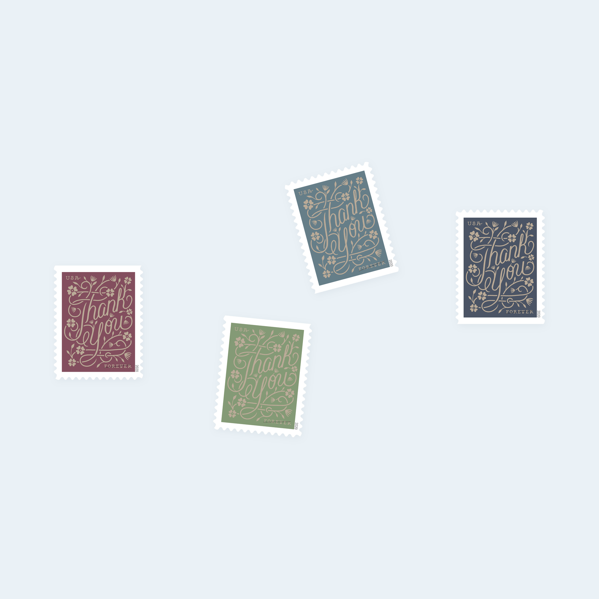 2020 Thank You Forever Stamps: Self-Adhesive Sheet for First-Class Mail - Image 3