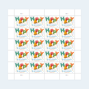 2021 Happy Birthday Forever Stamps: Self-Adhesive Sheet for First-Class Mail