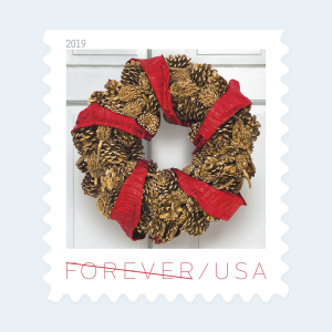 2019 Holiday Wreaths Forever Stamps: Self-Adhesive Booklet for First-Class Mail - Image 2