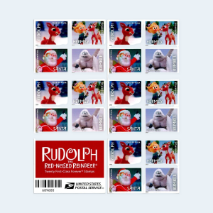 2014 Rudolph the Red-Nosed Reindeer Forever Stamps: Self-Adhesive Booklet for First-Class Mail