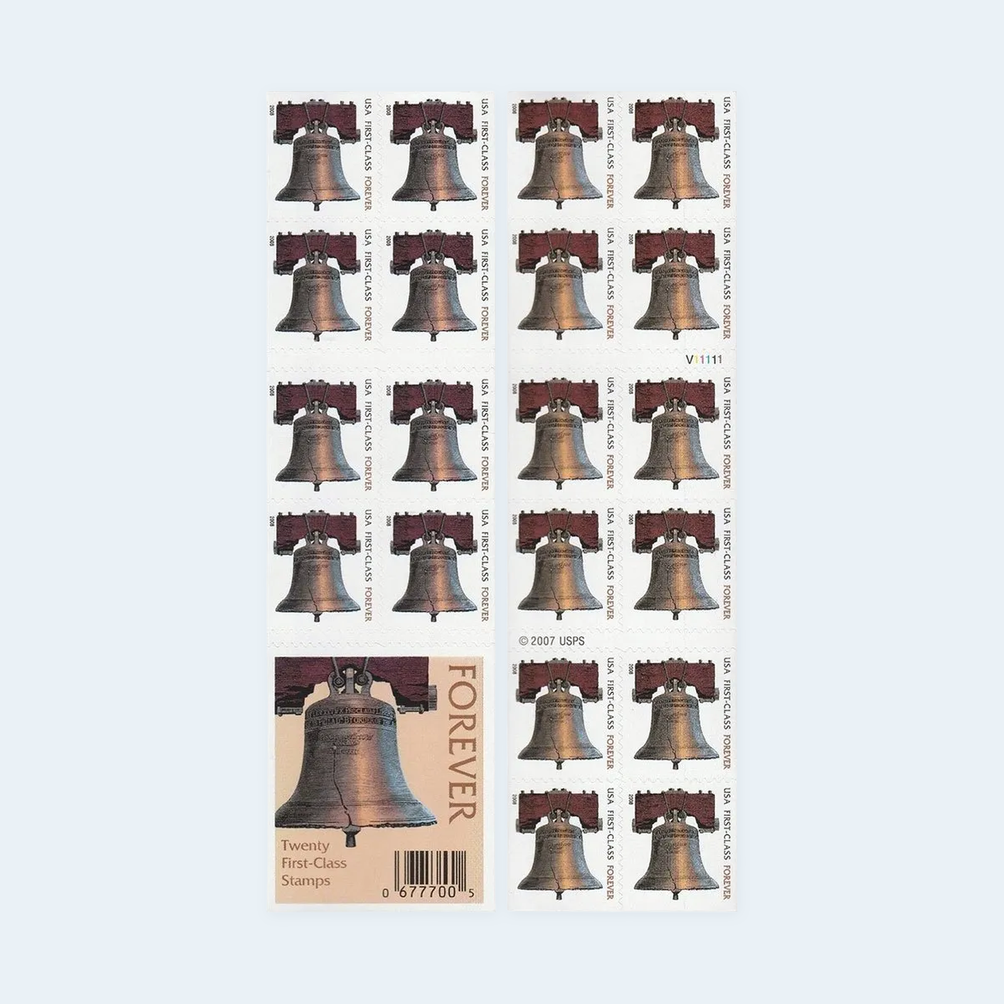 2008 Liberty Bell Forever Stamps: Self-Adhesive Booklet for First-Class Mail