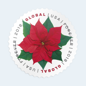 2018 Poinsettia Global Forever Stamps: Self-Adhesive Sheet for International Mail - Image 3