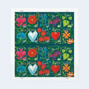 2011 Garden of Love Forever Stamps: Self-Adhesive Sheets for First-Class Mail