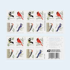 2018 Birds in Winter Forever Stamps: Self-Adhesive Booklet for First-Class Mail