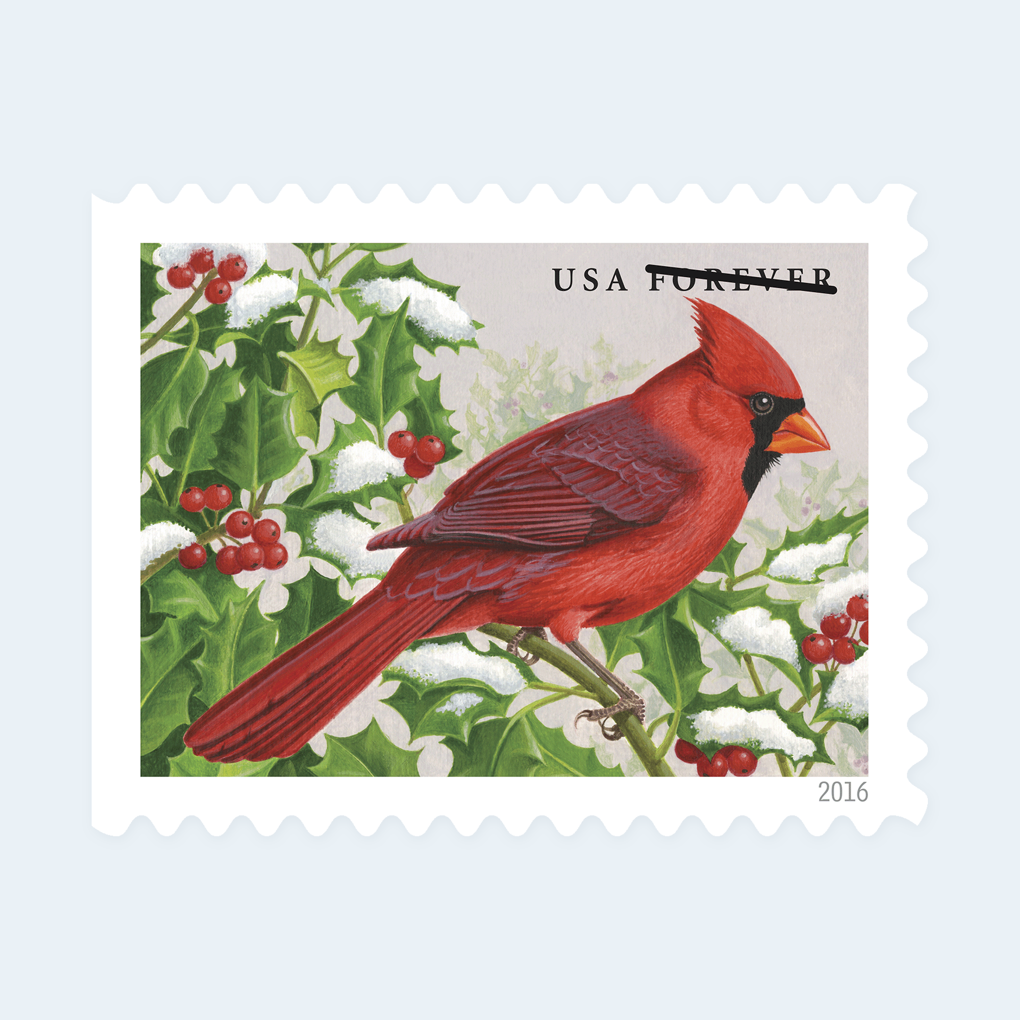2016 Songbirds in Snow Forever Stamps: Self-Adhesive Booklet for First-Class Mail - Image 4