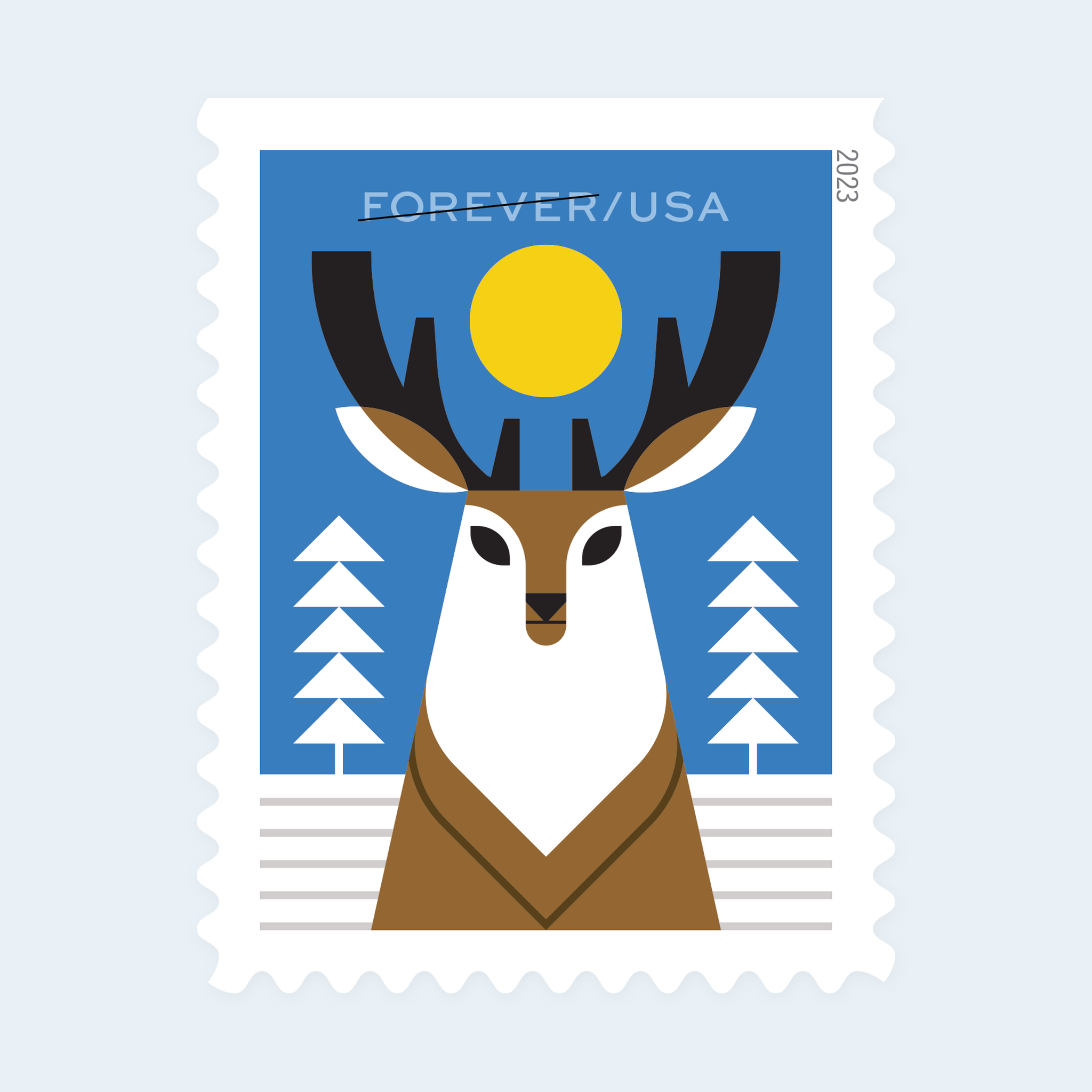 2023 Winter Woodland Animals Forever Stamps: Self-Adhesive Booklet for First-Class Mail - Image 3