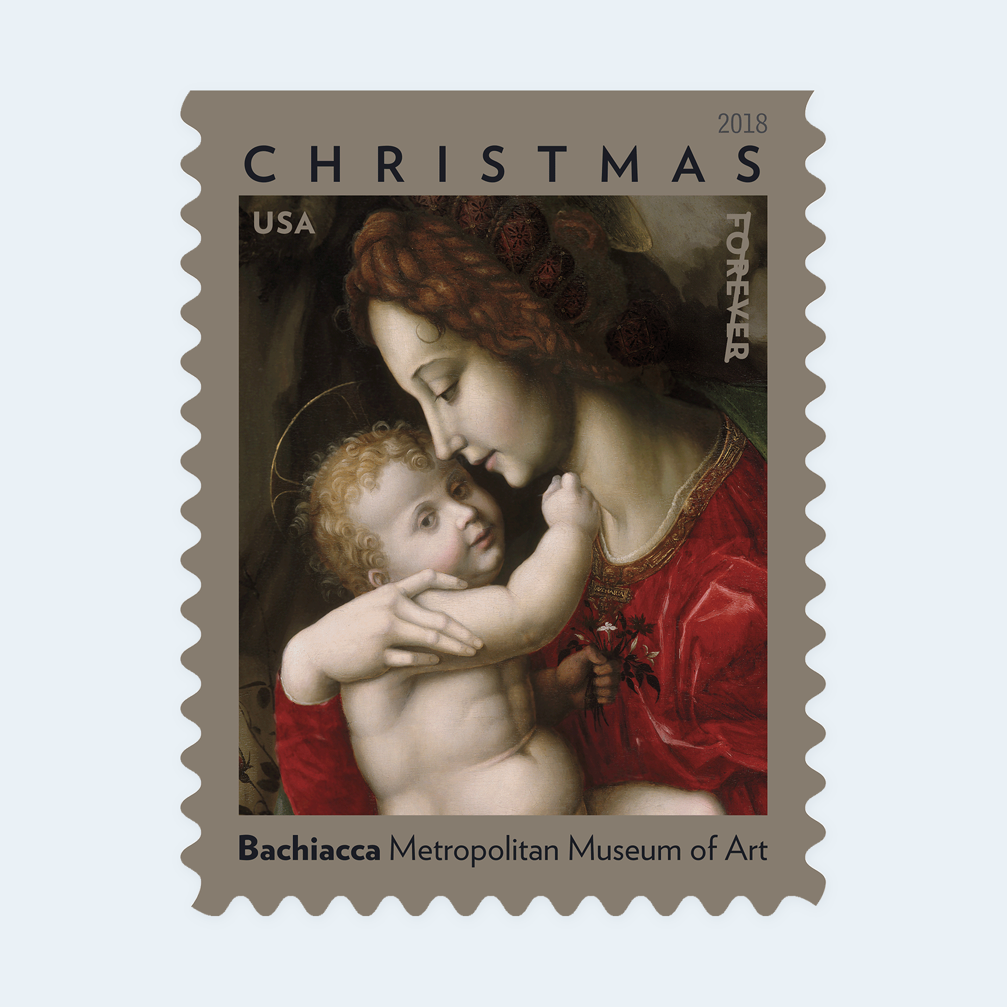 2018 Madonna and Child by Bachiacca Forever Stamps: Self-Adhesive Booklet for First-Class Mail - Image 3
