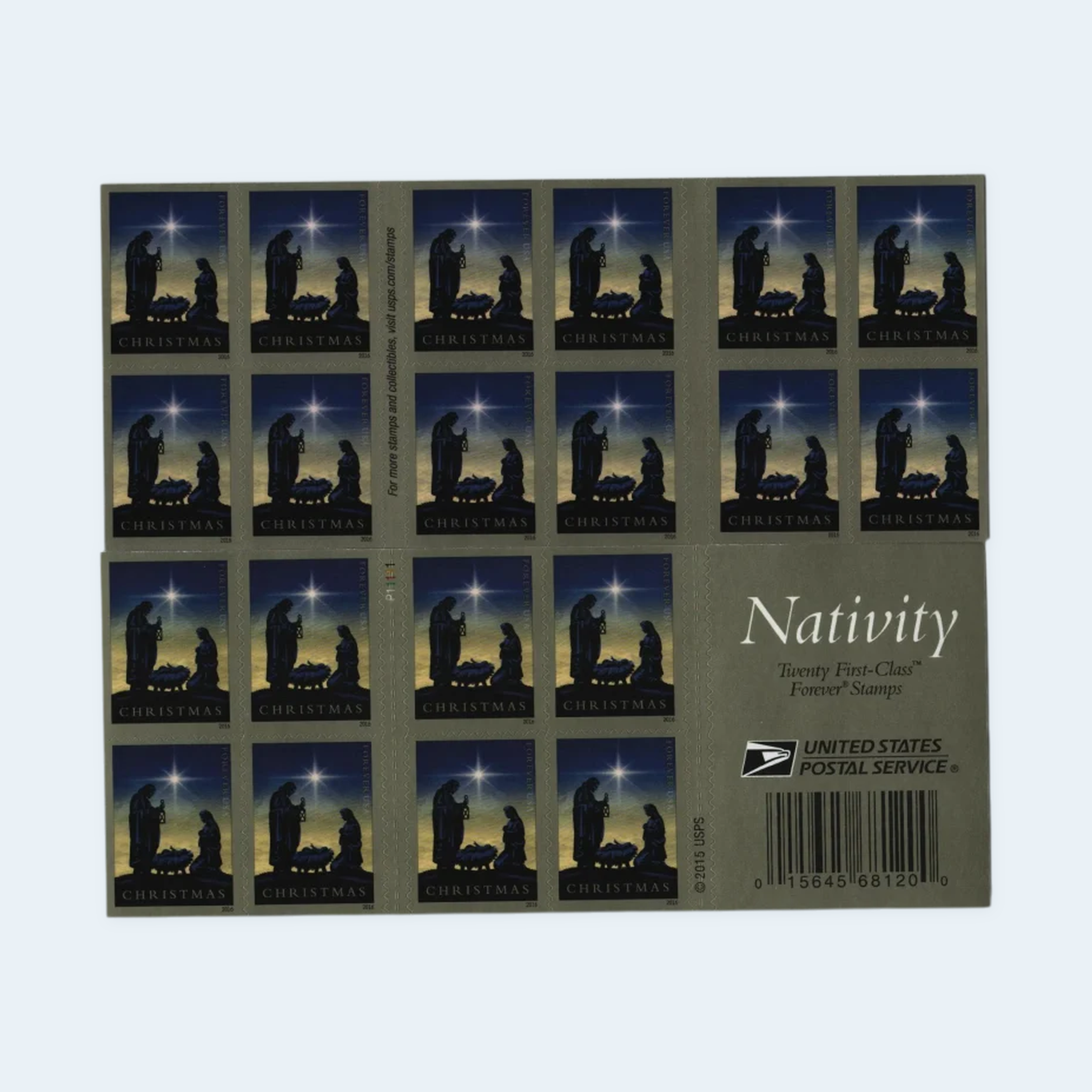 2016 Nativity Forever Stamps: Self-Adhesive Booklet for First-Class Mail