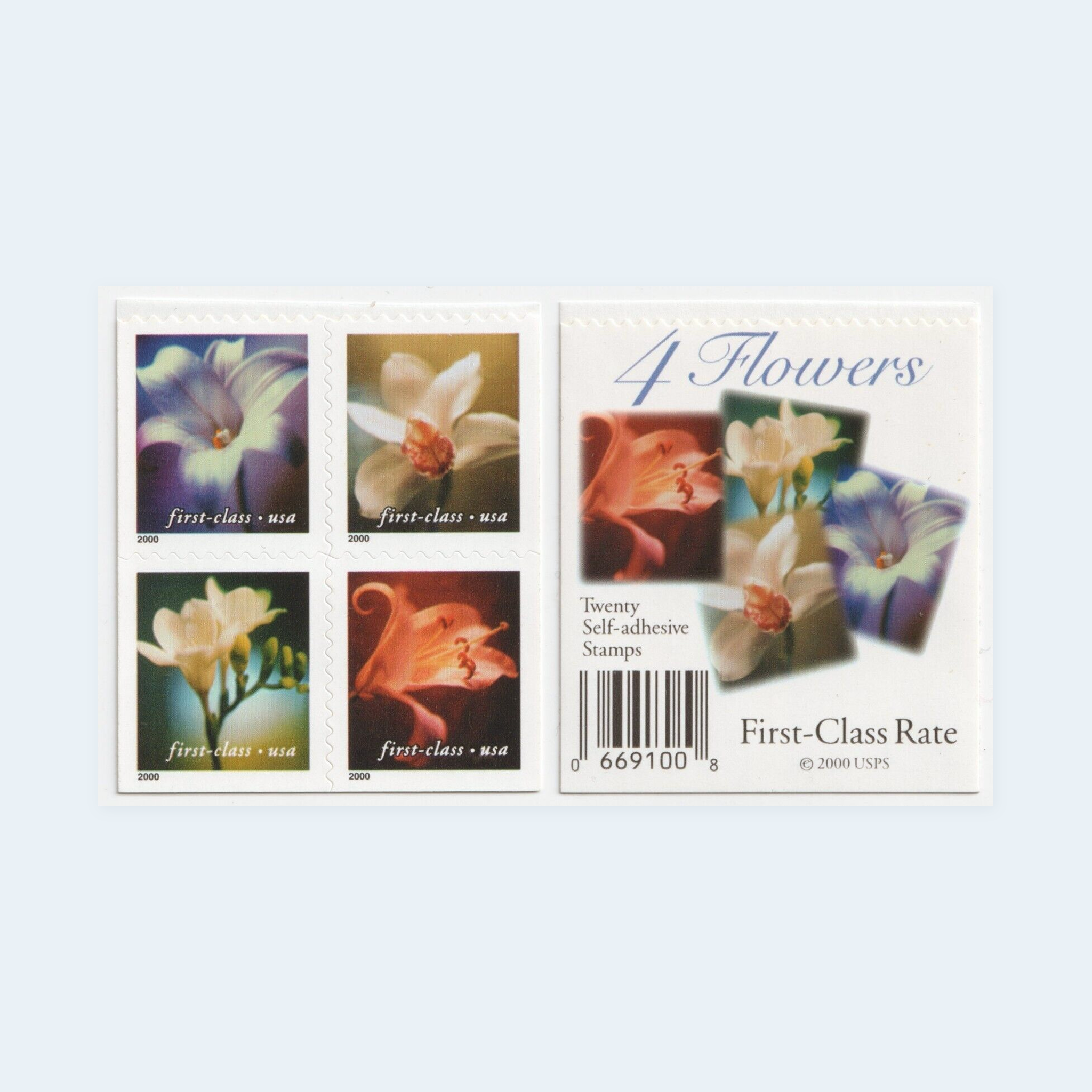 2000 Flowers Postage Stamps: Self-Adhesive Booklet for Letter Mail - Image 2