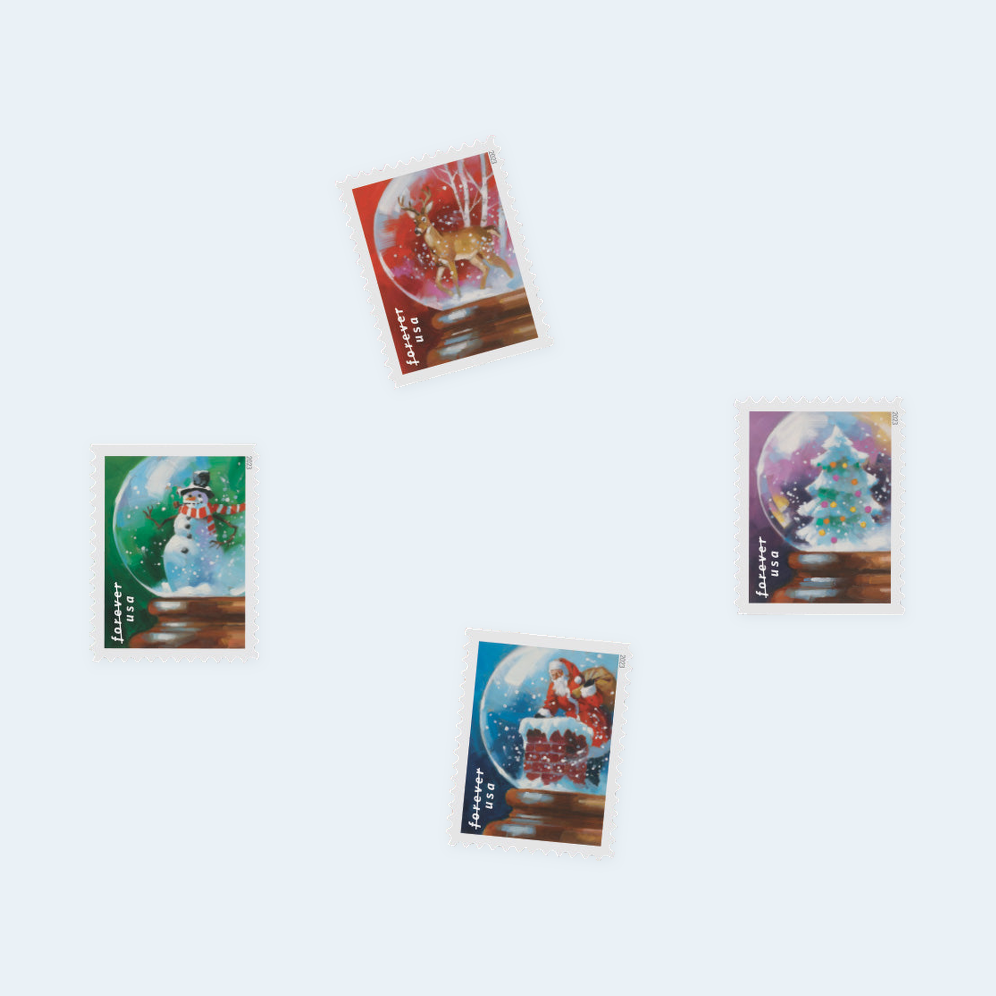 2023 Snow Globes Forever Stamps: Self-Adhesive Booklet for First-Class Mail - Image 3
