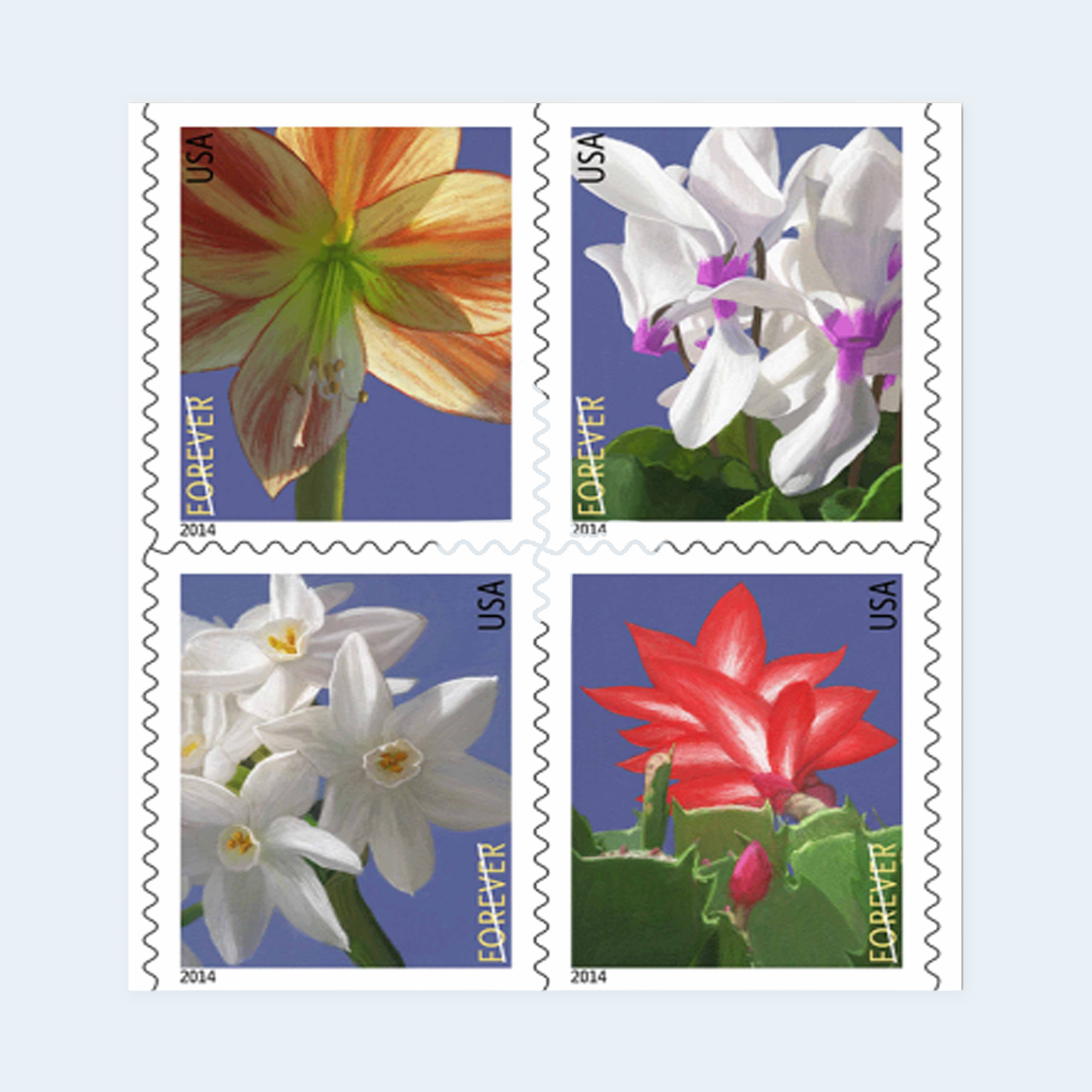2014 Winter Flowers Forever Stamps: Self-Adhesive Booklets for First-Class Mail - Image 2
