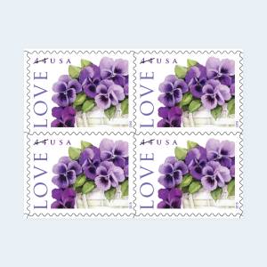 2010 Love Pansies in a Basket Postage Stamps: Self-Adhesive Sheet for Letter Mail - Image 3