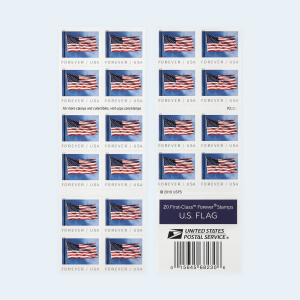 2019 U.S. Flag Forever Stamps: Self-Adhesive Booklet for First-Class Mail