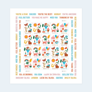 2023 Thinking of You Forever Stamps: Self-Adhesive Sheet for First-Class Mail