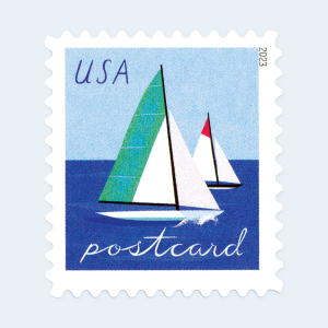 2023 Sailboats Postcard Stamps: Self-Adhesive Sheet for Domestic Postcards - Image 2