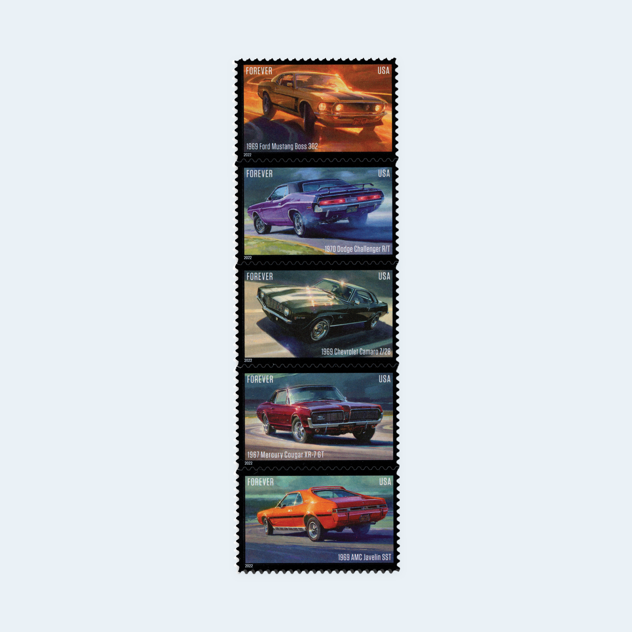 2022 Pony Cars Forever Stamps: Self-Adhesive Sheet for First-Class Mail - Image 2