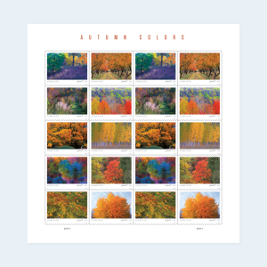 2024 Autumn Colors Forever Stamps: Self-Adhesive Sheet for First-Class Mail